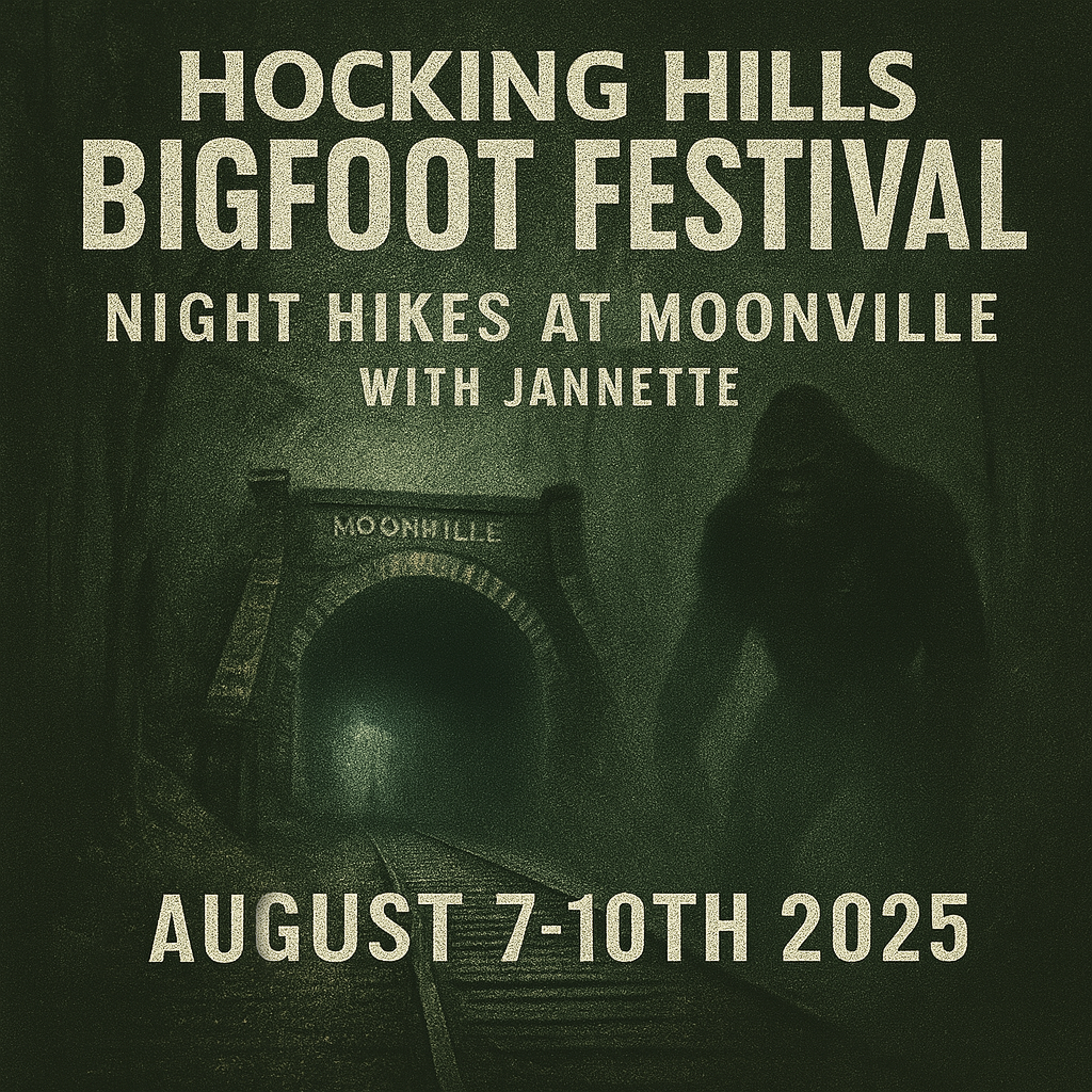 THE HOCKING HILLS BIGFOOT FESTIVAL - August 7th -10th 2025
We are closer than ever to the Wild Heart of the Hocking Hills. Only about 10 miles from Hocking Hills State Parks!

At the Vinton County Fairgrounds, McArthur, Ohio